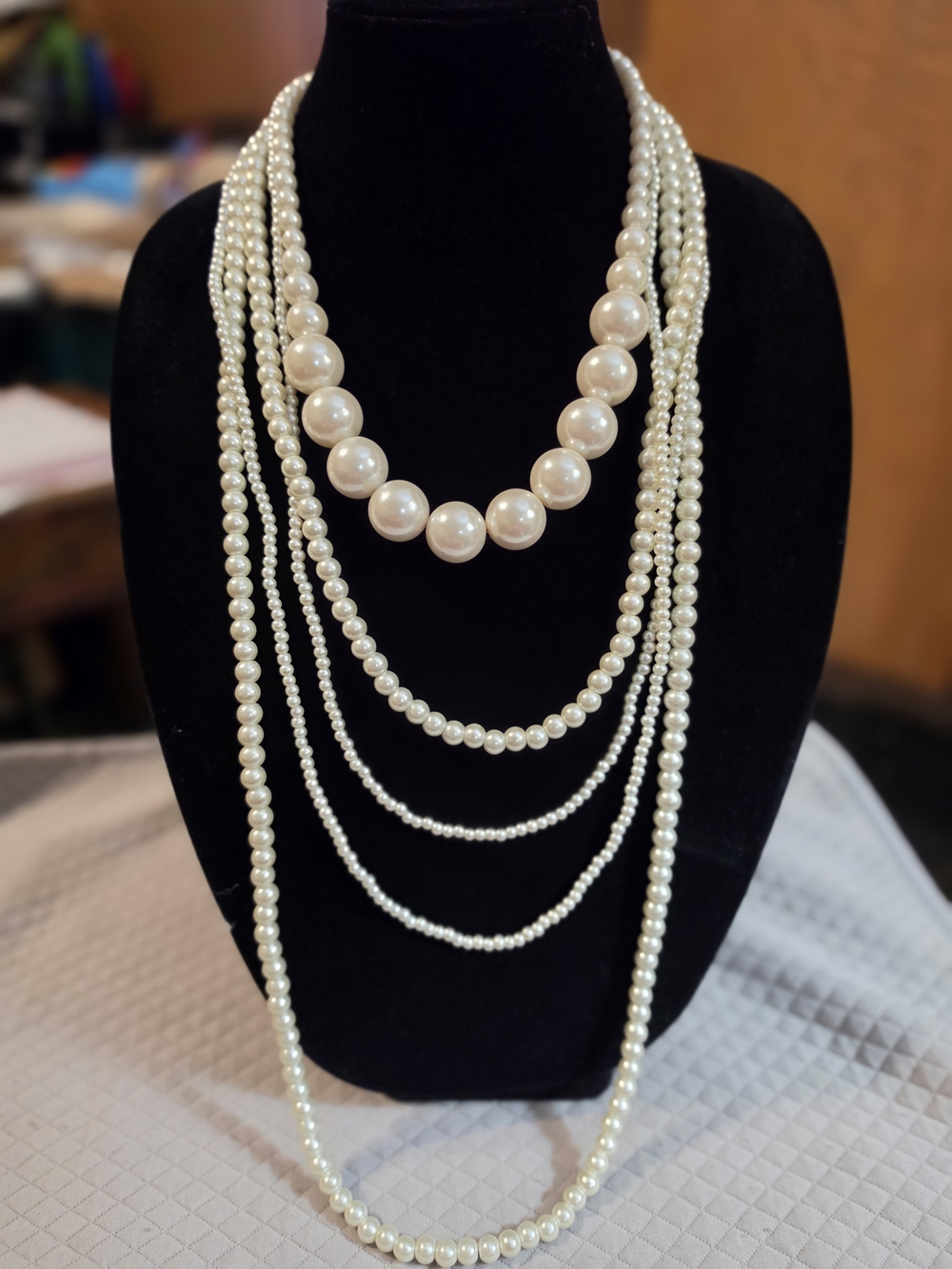 Classic Multi-Strand White Pearl Necklace - Elegant Women Jewelry